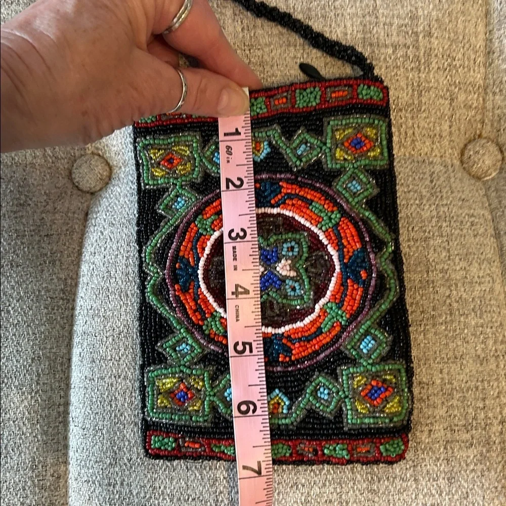 CRISTIANA VINTAGE 70 s BEADED MINI CROSSBODY BAG